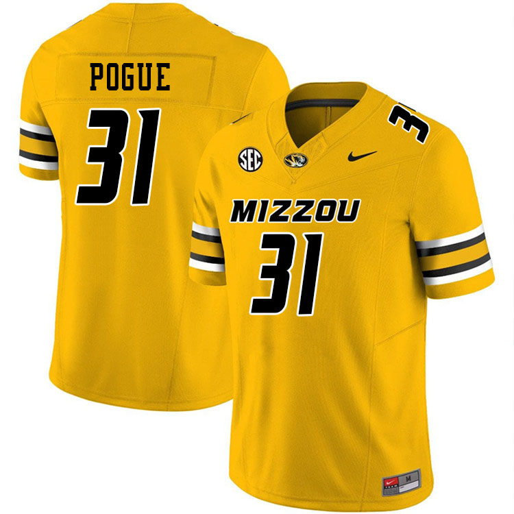 Men #31 Nasir Pogue Missouri Tigers College Football Jerseys Stitched-Gold